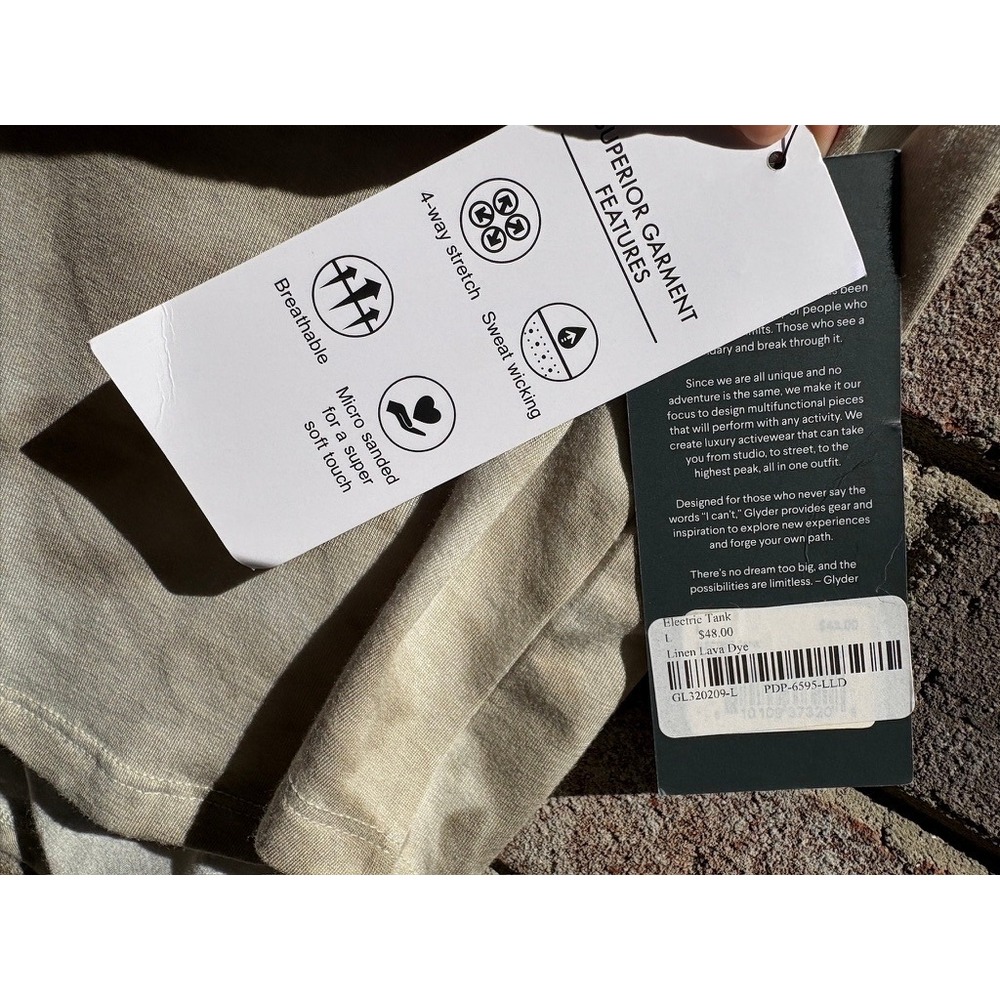 Glyder Electric‎ Tank Linen Lava Dye Open Back Knot Relaxed Fit Large - Picture 4 of 10